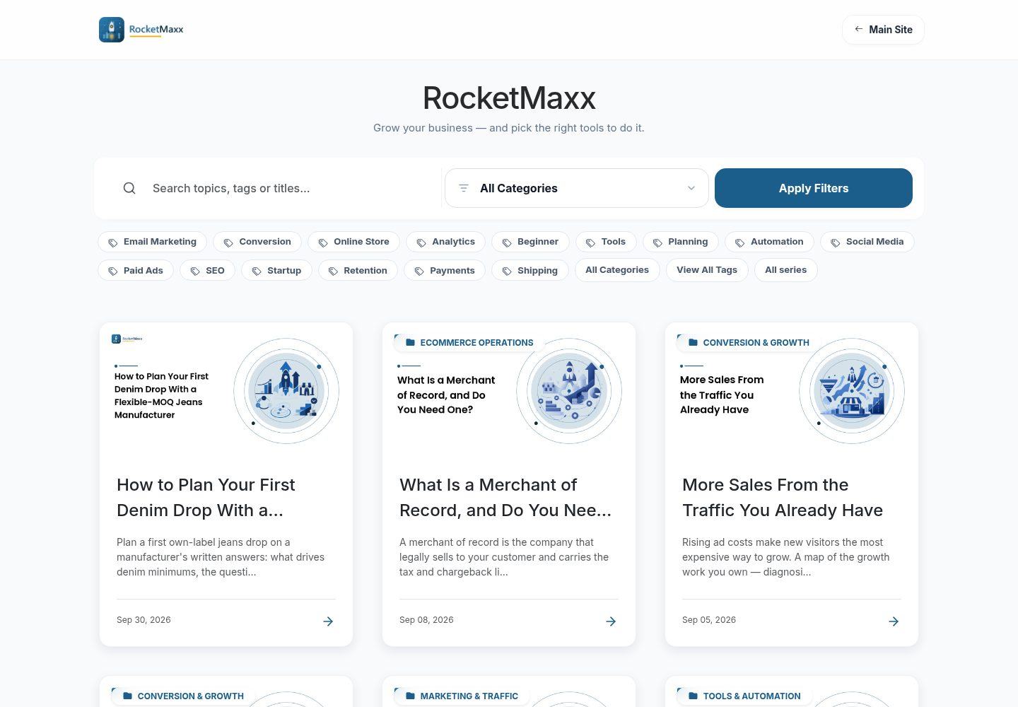 blog.rocketmaxx.com, one of the blogs in our network